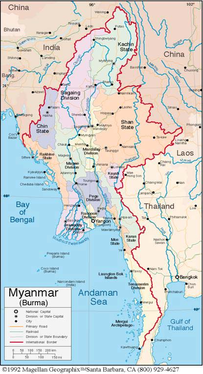 southeast asia map political. Map of Burma