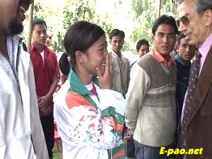 Mary Kom with the Governor of Manipur at Raj Bhavan on 8th November, 2002.