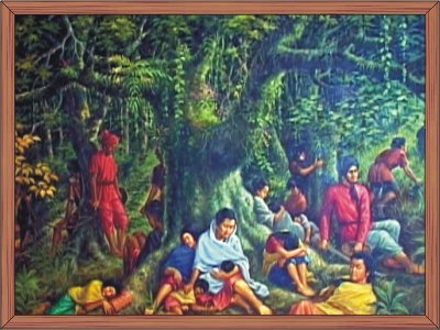  Grief stricken people hiding in forest from the Burmese invasion during Seven year's Devastation II (1819-1825)