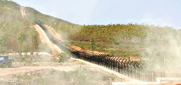File pic of fenced stretch along Manipur and Burma border