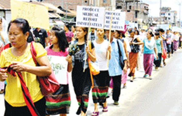 Participants at the public rally