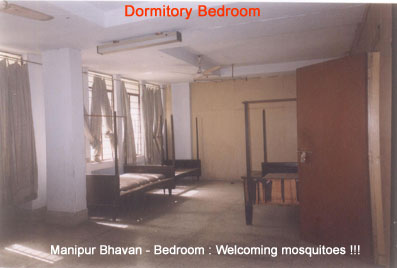 Manipur Bhavan - Bedroom : Welcoming mosquitoes !!!