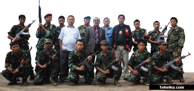 Armed struggle Kitovi (sixth from left) and NSCN (Khole-Kitovi) minister
