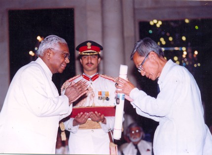  eceiving Padmashri in 1999 by the then president of India K.R. Narayan  