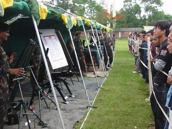 AR equipment display and arms mela
