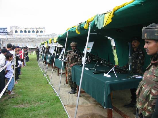 AR equipment display and arms mela