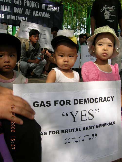 Protest against Shwe Gas Project in Burma in New Delhi