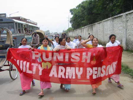 Protest against killing of Manorama by Assam Rifles - July 2004