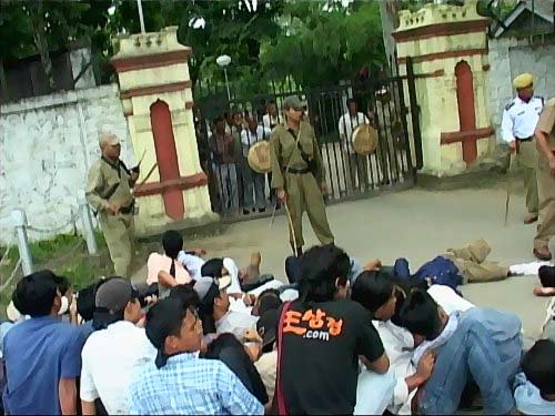 Protest against killing of Manorama by Assam Rifles - July 2004