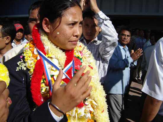 Mary Kom and Sarita Devi Felicitation 2005