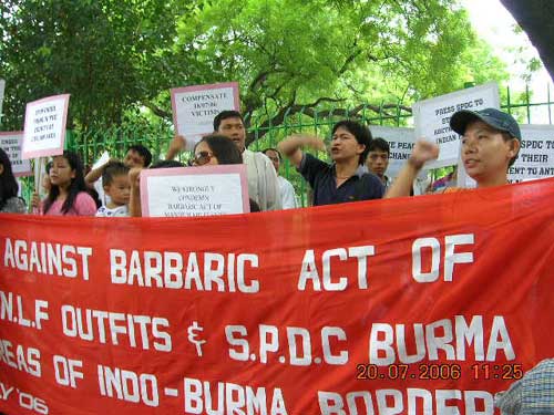 KSDF Protest against bomb attack of 24 Assam Rifles , Moreh 2006