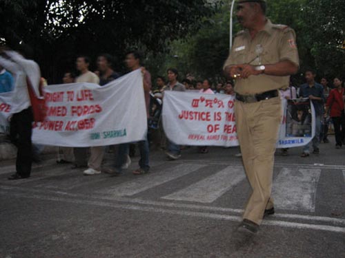 Irom Sharmila agitation against AFSPA at New Delhi, Oct 6 2006