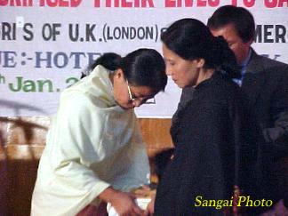 Distribution of financial assitance donated by the Manipuris in United Kingdom and the North American Manipuri Association (NAMA)