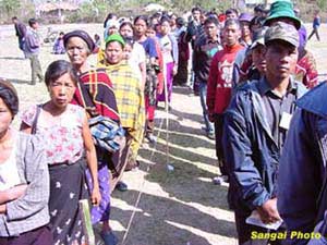 Electors line up to cast votes at CCpur