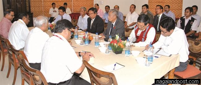Members of the central team and NSCN (I-M) at the meeting in New Delhi on July 18 2011 